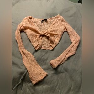 PINK SEE THROUGH CROP TOP